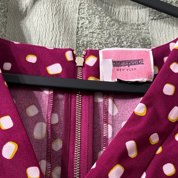 kate spade Dresses & Skirts - Kate Spade Magenta and Yellow Dot Dress